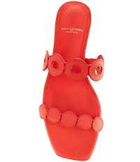Antonio Melani x Stephanie Covington Aida Leather Double Band Disk Flat Sandals