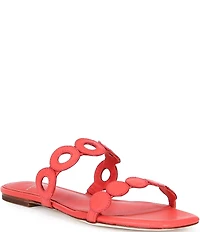 Antonio Melani x Stephanie Covington Aida Leather Double Band Disk Flat Sandals