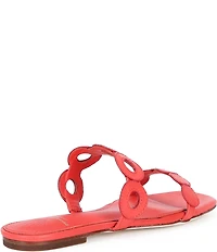 Antonio Melani x Stephanie Covington Aida Leather Double Band Disk Flat Sandals