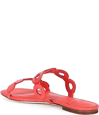 Antonio Melani x Stephanie Covington Aida Leather Double Band Disk Flat Sandals