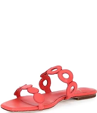 Antonio Melani x Stephanie Covington Aida Leather Double Band Disk Flat Sandals