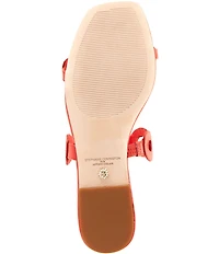 Antonio Melani x Stephanie Covington Aida Leather Double Band Disk Flat Sandals