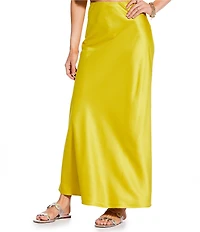 Antonio Melani x Stephanie Covington Allison Satin Mid-Rise Slip Coordinating Maxi Skirt