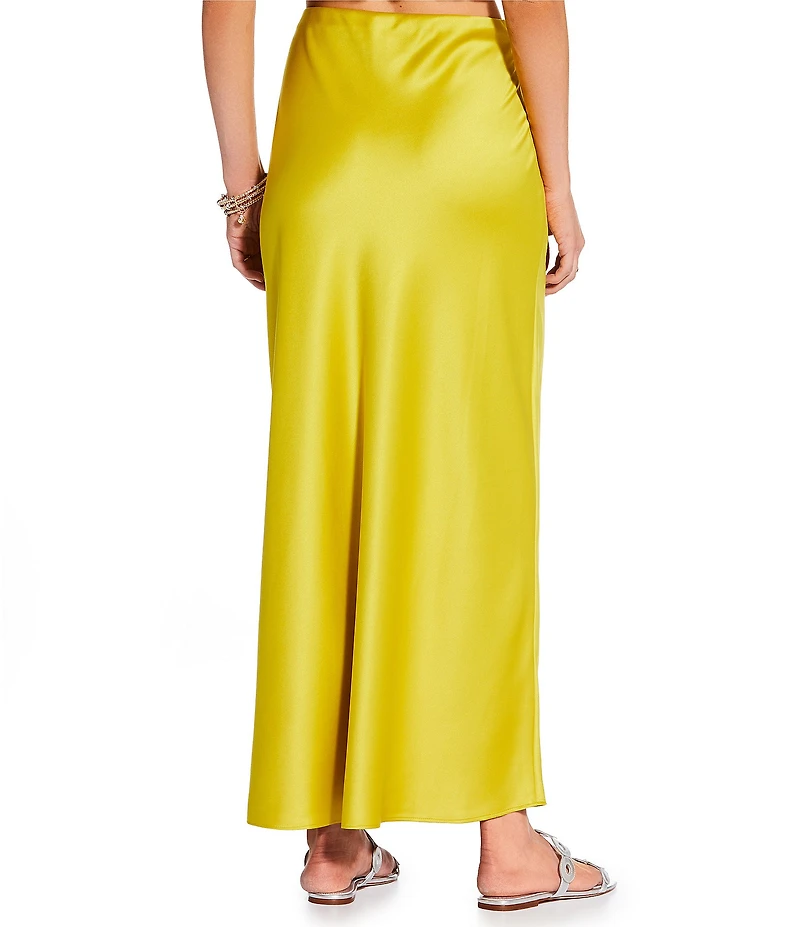 Antonio Melani x Stephanie Covington Allison Satin Mid-Rise Slip Coordinating Maxi Skirt