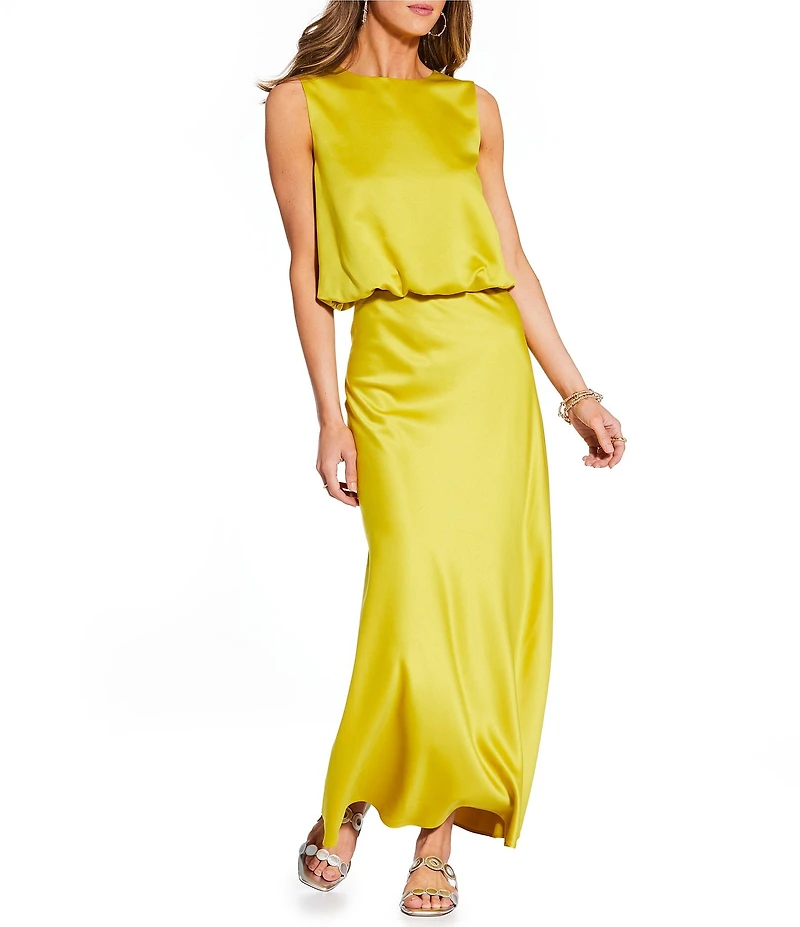 Antonio Melani x Stephanie Covington Allison Satin Mid-Rise Slip Coordinating Maxi Skirt
