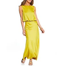 Antonio Melani x Stephanie Covington Allison Satin Mid-Rise Slip Coordinating Maxi Skirt