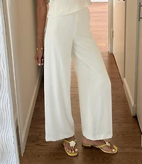 Antonio Melani x Stephanie Covington Danielle Crepe High-Rise Flat Front Wide Leg Coordinating Pants