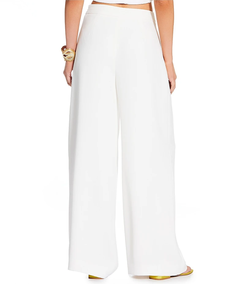 Antonio Melani x Stephanie Covington Danielle Crepe High-Rise Flat Front Wide Leg Coordinating Pants