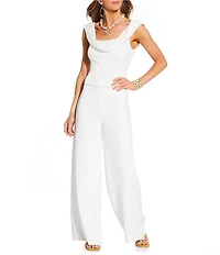 Antonio Melani x Stephanie Covington Danielle Crepe High-Rise Flat Front Wide Leg Coordinating Pants