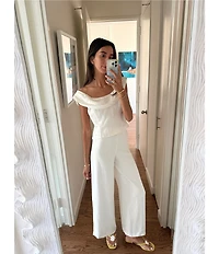 Antonio Melani x Stephanie Covington Danielle Crepe High-Rise Flat Front Wide Leg Coordinating Pants