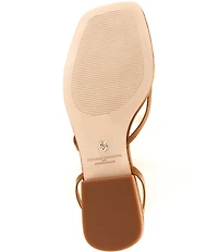 Antonio Melani x Stephanie Covington Erika Leather Ankle Strap Ornamented Thong Flat Sandals