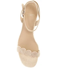 Antonio Melani x Stephanie Covington Lucy Linen Fabric Disk Platform Sandals