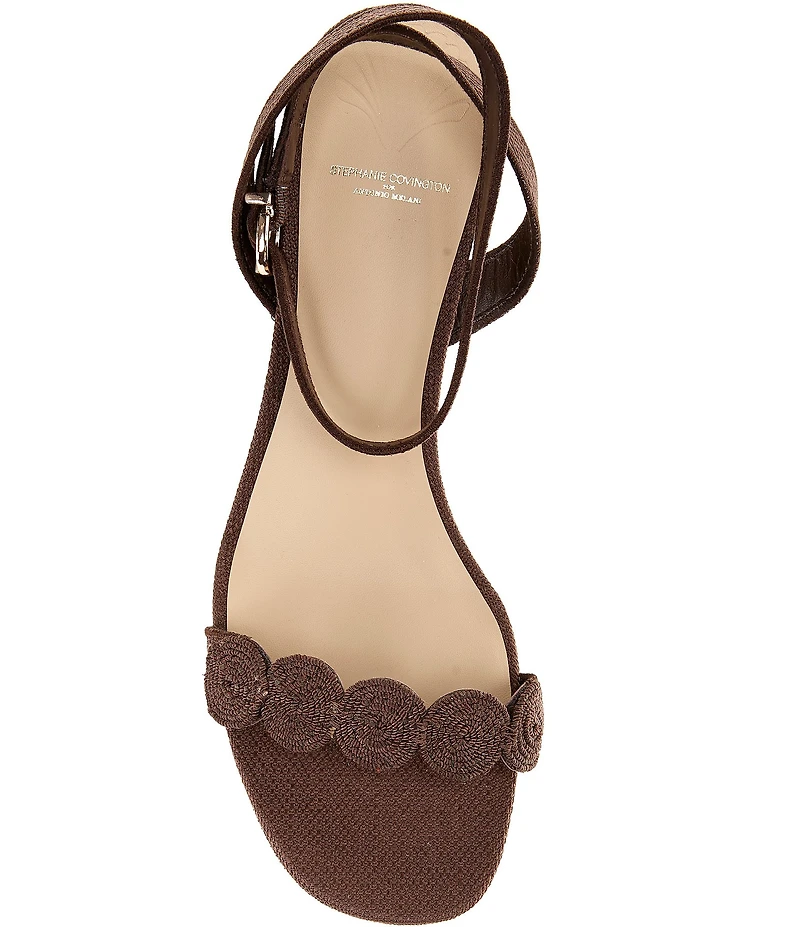 Antonio Melani x Stephanie Covington Lucy Linen Fabric Disk Platform Sandals