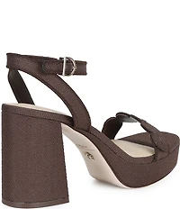 Antonio Melani x Stephanie Covington Lucy Linen Fabric Disk Platform Sandals