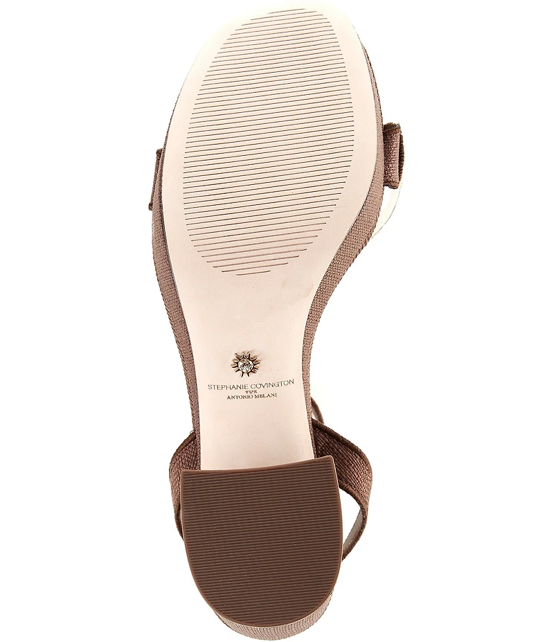 Antonio Melani x Stephanie Covington Lucy Linen Fabric Disk Platform Sandals
