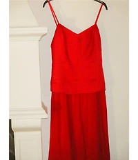 Antonio Melani x Stephanie Covington Lynn Luxe Linen Chiffon Sweetheart Sleeveless Drop Waist Maxi Dress