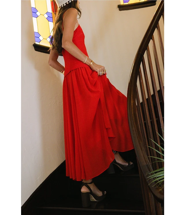 Antonio Melani x Style by Simkins Page Soutache Linen Blend Sweetheart  Sleeveless Maxi Dress at Hamilton Place in Chattanooga, TN