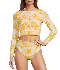 Antonio Melani x Stephanie Covington Madison Scarf Placement Print Swim Fabric Cardigan Cover-Up
