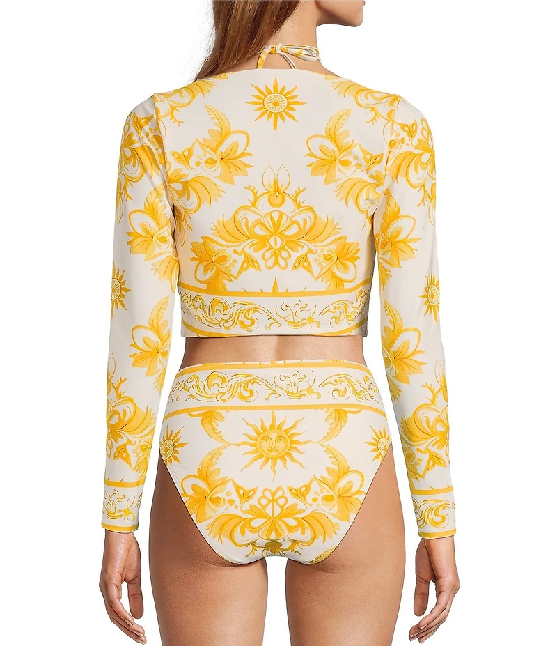 Antonio Melani x Stephanie Covington Madison Scarf Placement Print Swim Fabric Cardigan Cover-Up