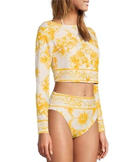 Antonio Melani x Stephanie Covington Madison Scarf Placement Print Swim Fabric Cardigan Cover-Up