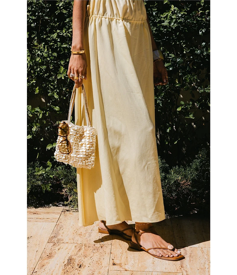 Antonio Melani x Stephanie Covington Martha Voile Scoop Neck Sleeveless Smocked Tie Drop Waist Maxi Dress