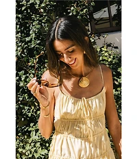 Antonio Melani x Stephanie Covington Martha Voile Scoop Neck Sleeveless Smocked Tie Drop Waist Maxi Dress