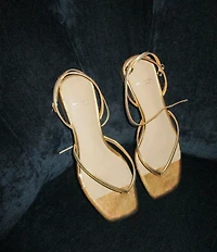 Antonio Melani x Stephanie Covington Mary Leather Ankle Strap Thong Flat Sandals