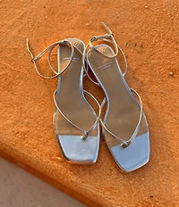Antonio Melani x Stephanie Covington Mary Leather Ankle Strap Thong Flat Sandals