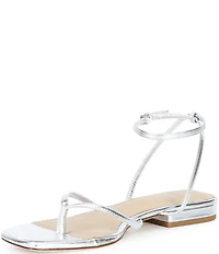 Antonio Melani x Stephanie Covington Mary Leather Ankle Strap Thong Flat Sandals