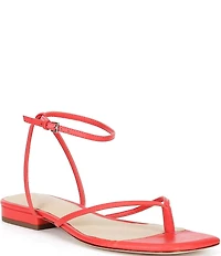 Antonio Melani x Stephanie Covington Mary Leather Ankle Strap Thong Flat Sandals