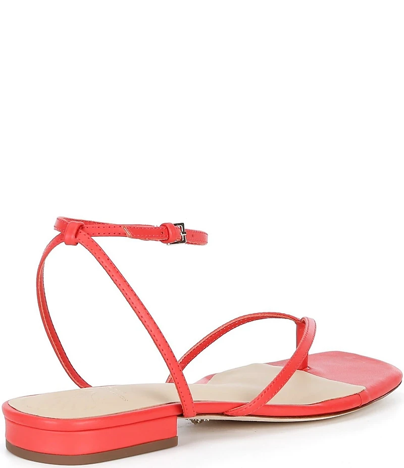 Antonio Melani x Stephanie Covington Mary Leather Ankle Strap Thong Flat Sandals