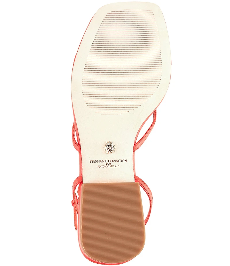 Antonio Melani x Stephanie Covington Mary Leather Ankle Strap Thong Flat Sandals