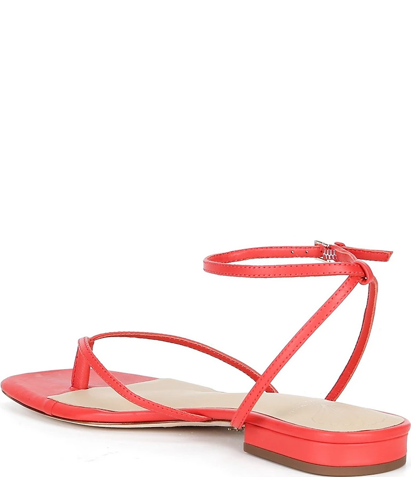 Antonio Melani x Stephanie Covington Mary Leather Ankle Strap Thong Flat Sandals