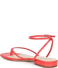 Antonio Melani x Stephanie Covington Mary Leather Ankle Strap Thong Flat Sandals