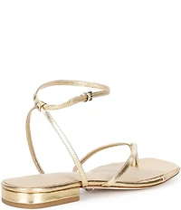 Antonio Melani x Stephanie Covington Mary Leather Ankle Strap Thong Flat Sandals