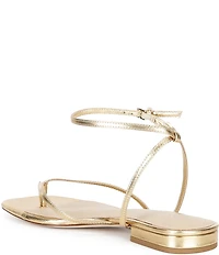 Antonio Melani x Stephanie Covington Mary Leather Ankle Strap Thong Flat Sandals