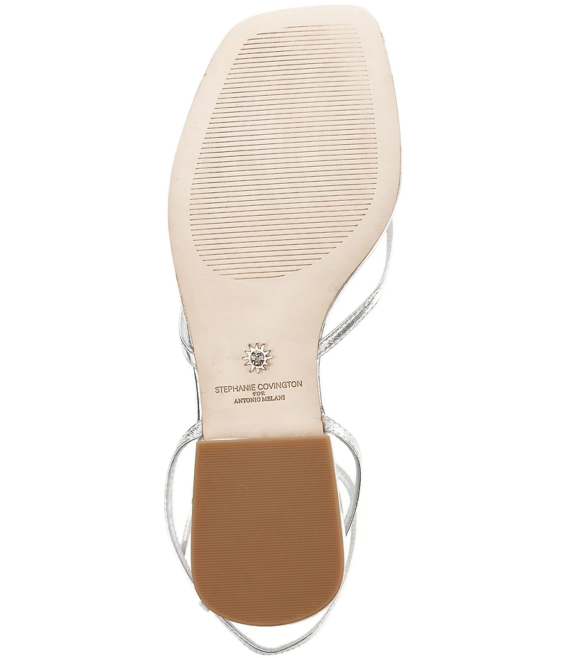 Antonio Melani x Stephanie Covington Mary Leather Ankle Strap Thong Flat Sandals