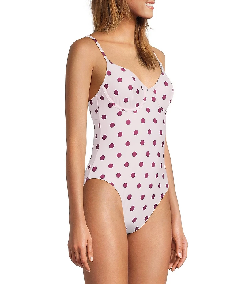 Antonio Melani x Stephanie Covington Meryl Polka Dot Underwire One Piece Swimsuit