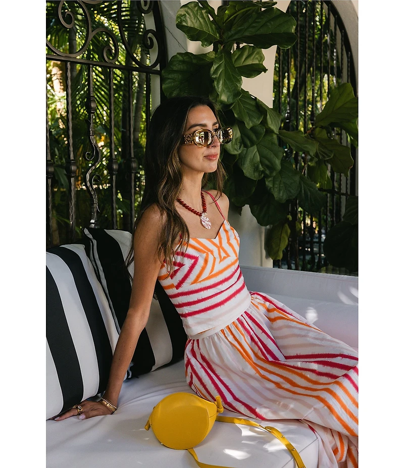 Antonio Melani x Stephanie Covington Pamela Stripe Poplin Sweetheart Neck Cropped Coordinating Tank Top