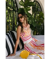 Antonio Melani x Stephanie Covington Pamela Stripe Poplin Sweetheart Neck Cropped Coordinating Tank Top