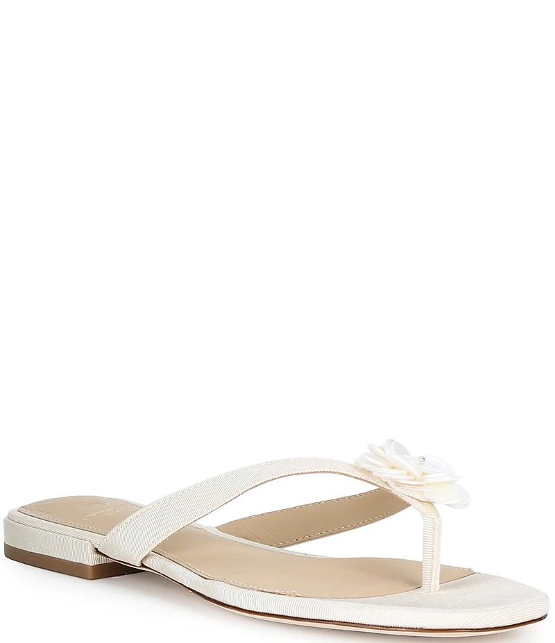 Antonio Melani x Stephanie Covington Rosa Floral Ornamented Flat Sandals