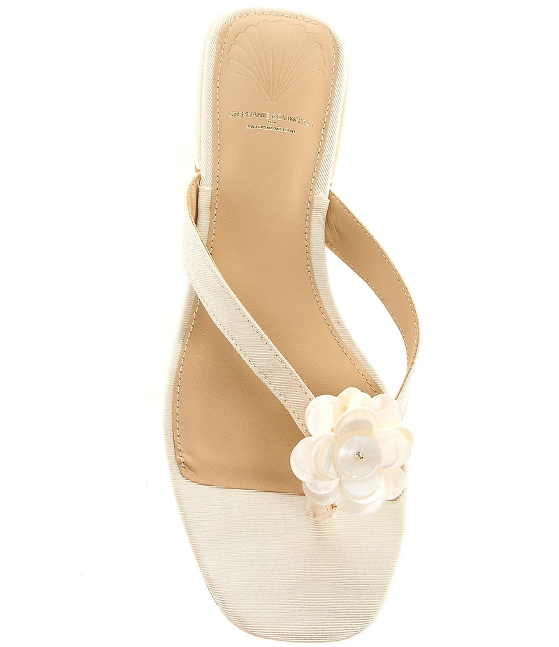Antonio Melani x Stephanie Covington Rosa Floral Ornamented Flat Sandals