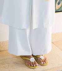 Antonio Melani x Stephanie Covington Rosa Floral Ornamented Flat Sandals
