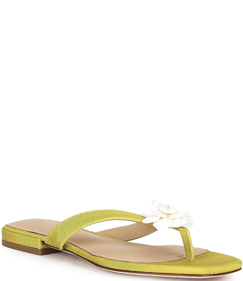 Antonio Melani x Stephanie Covington Rosa Floral Ornamented Flat Sandals