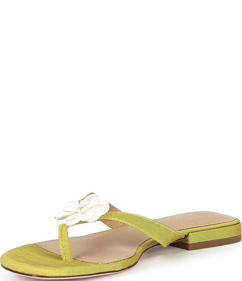Antonio Melani x Stephanie Covington Rosa Floral Ornamented Flat Sandals