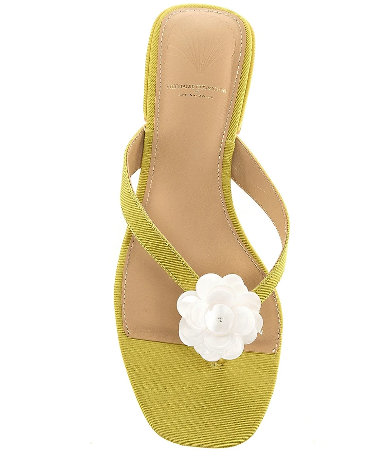 Antonio Melani x Stephanie Covington Rosa Floral Ornamented Flat Sandals