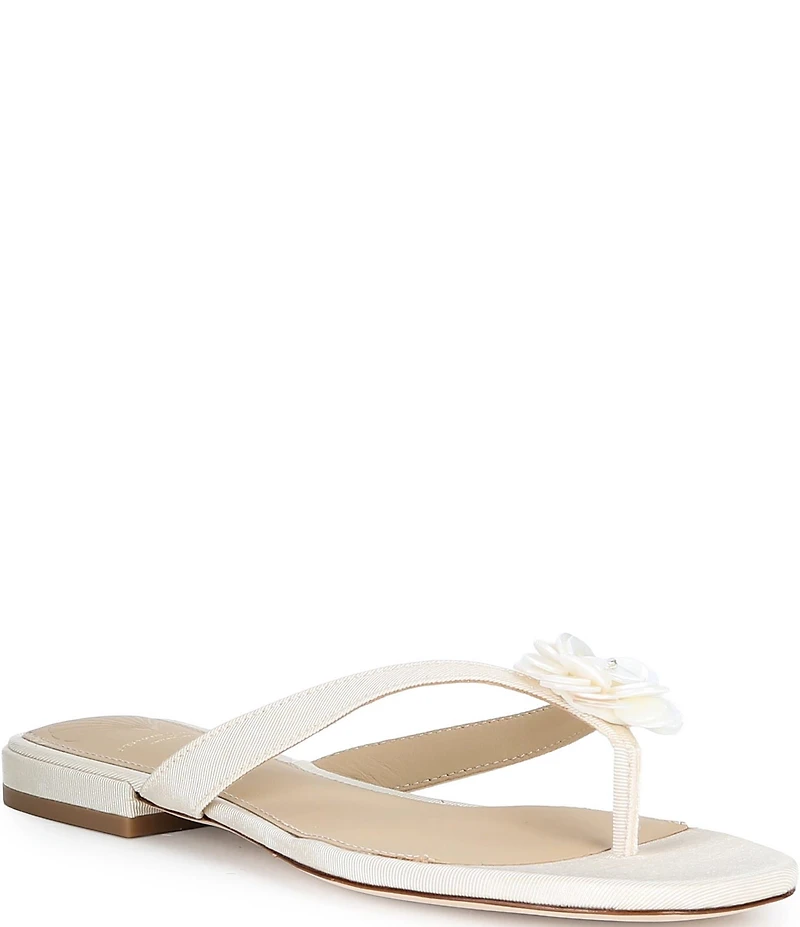 Antonio Melani x Stephanie Covington Rosa Floral Ornamented Flat Sandals