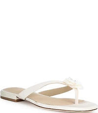 Antonio Melani x Stephanie Covington Rosa Floral Ornamented Flat Sandals