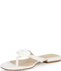 Antonio Melani x Stephanie Covington Rosa Floral Ornamented Flat Sandals