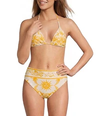 Antonio Melani x Stephanie Covington Sonia Scarf Placement Print Triangle Swim Top
